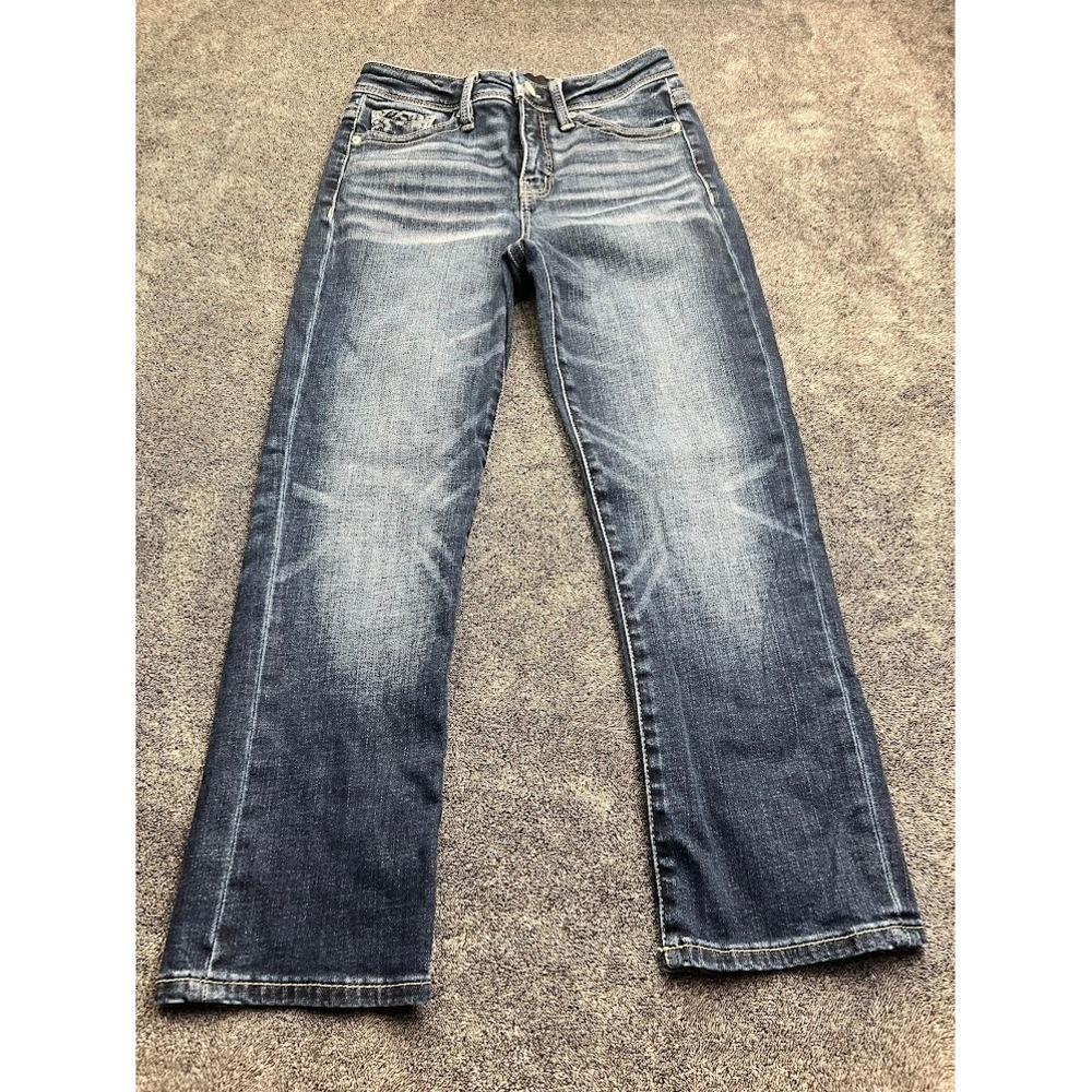 Buckle Black Curvy Fit Straight Leg Jeans Dark Wash Size 26 Whiskered Denim